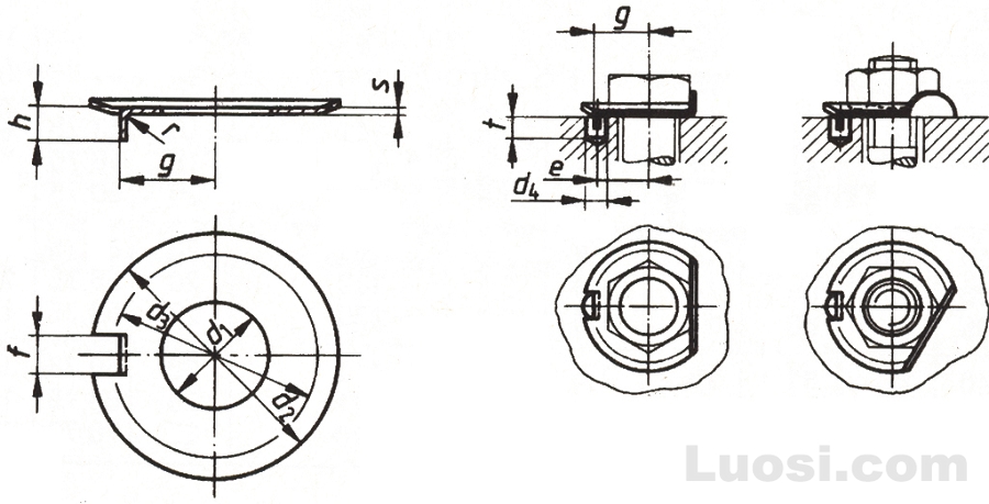 DIN 432 外舌止动垫片 DIN 432 External tab washers locking tab washers