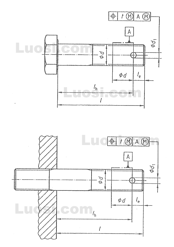 DIN 34803 (DIN 34803 ) Split pin holes and wire holes in bolts,screws and studs 嘉兴德加德企业